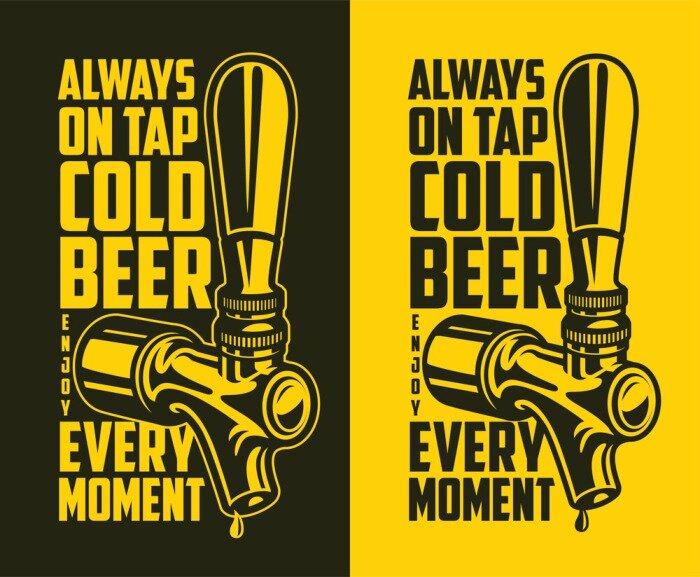 Sticker  Beer tap with advertising quote