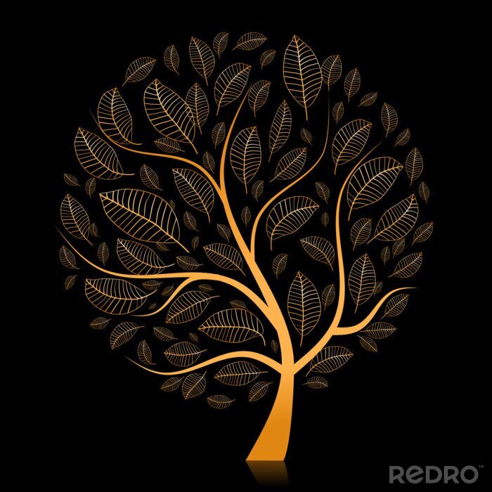 Sticker  Bel arbre sur fond noir