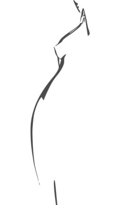 Sticker  Belle fille sexy de remise en forme. Silhouette de femme jolie forme