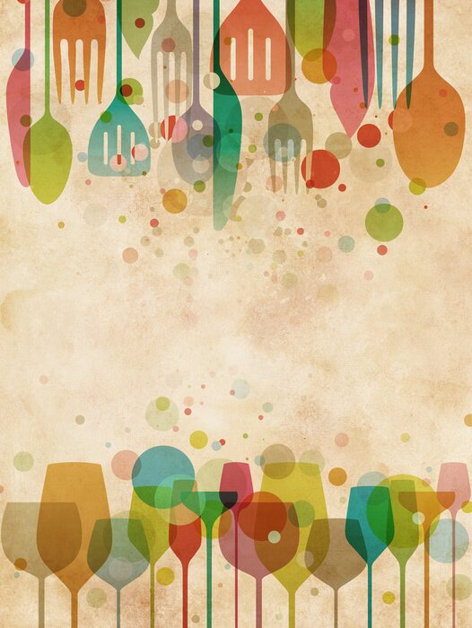 Sticker  Belle nourriture et la boisson fond