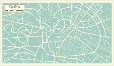 Sticker  Berlin Allemagne Carte dans le Style rétro.