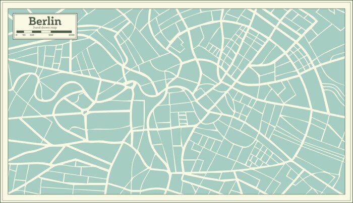 Sticker  Berlin Allemagne Carte dans le Style rétro.