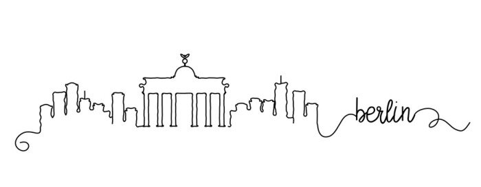 Sticker  Berlin City Skyline Doodle Sign