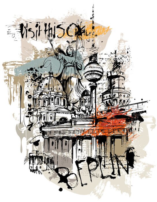 Sticker  Berlin Cityscape