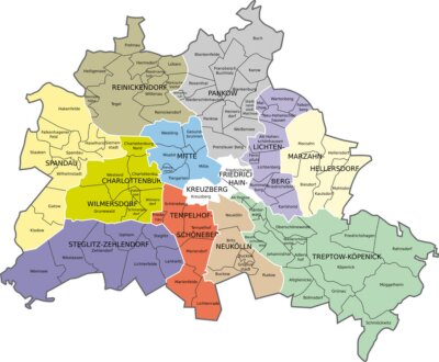 Sticker  Berlin, comtés, districts