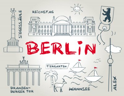 Sticker  Berlin, emblème, illustration