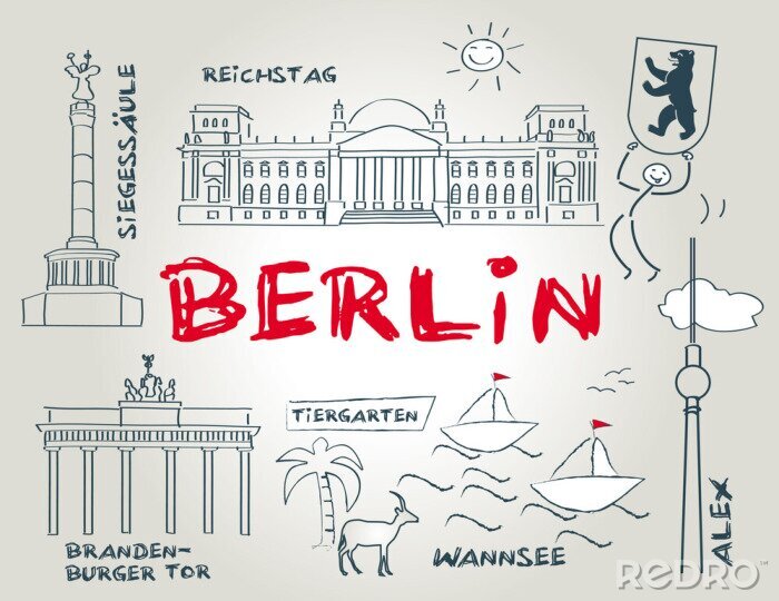 Sticker  Berlin, emblème, illustration