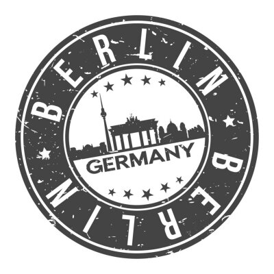 Sticker  Berlin Germany Europa Stamp. Logo Icon Symbol Design Skyline City Vector.