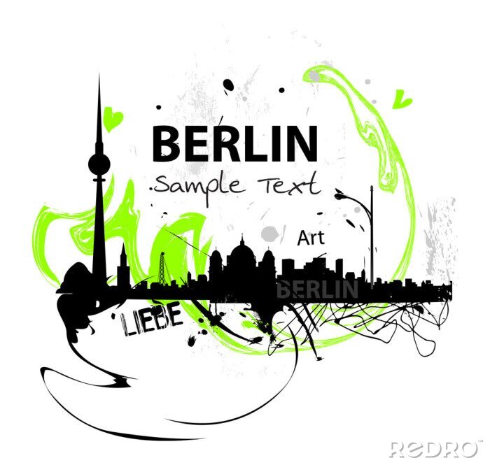 Sticker  Berlin horizon abstrait