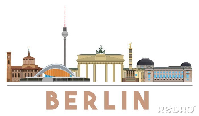 Sticker  Berlin Repères Skyline