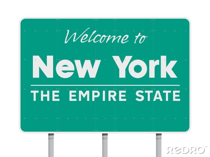 Sticker  Bienvenue sur le panneau routier de New York