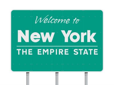 Sticker  Bienvenue sur le panneau routier de New York