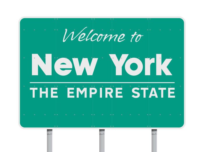 Sticker  Bienvenue sur le panneau routier de New York