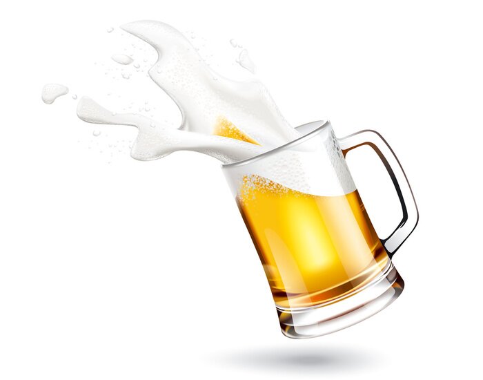Sticker  Bière et éclaboussures de mousse