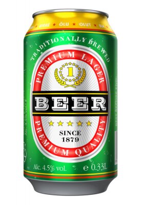 Sticker  Bière peut isolé sur fond blanc