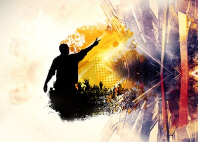 Sticker  Big music event. Background ready for poster or banner
