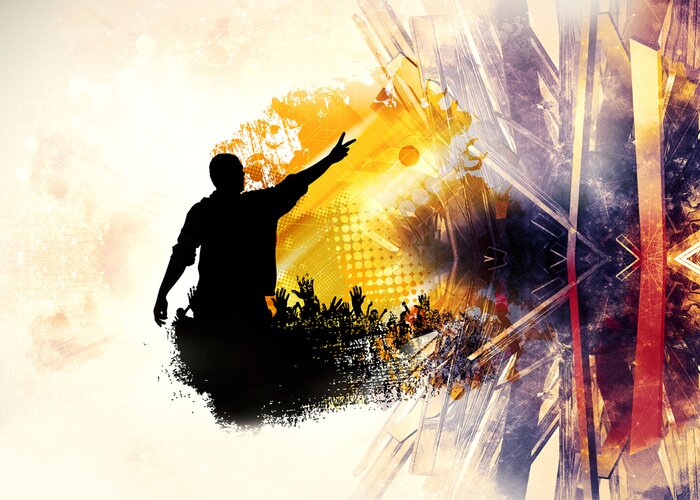 Sticker  Big music event. Background ready for poster or banner