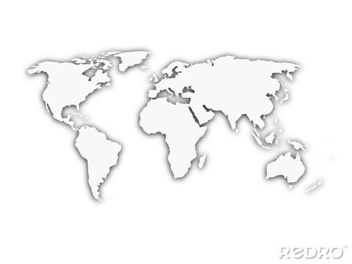 Sticker  Blanc, monde, carte, ombre, silhouette