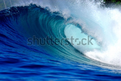 Sticker  Blue surfing wave