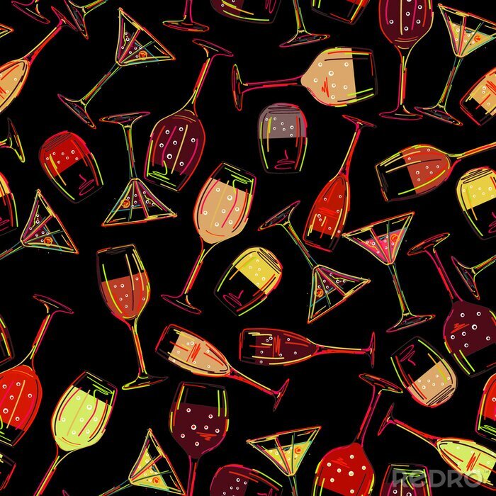 Sticker  Boissons multicolores dans des verres, graphismes modernes