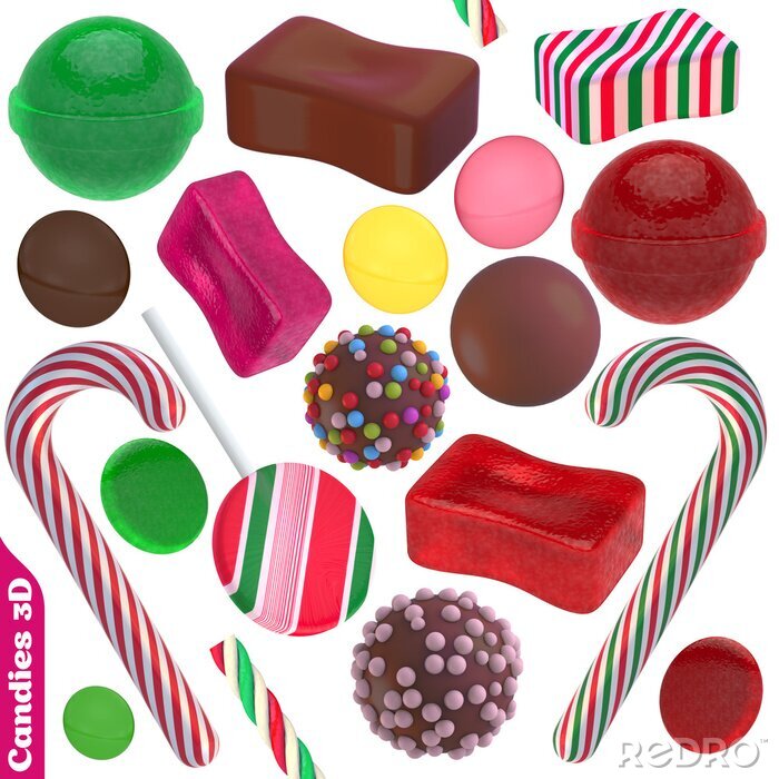 Sticker  Bonbons, bonbons, 3D, ensemble