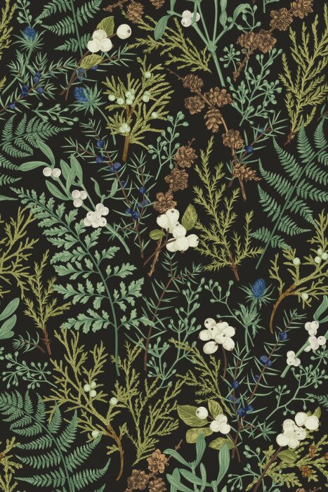 Sticker  Botanical seamless pattern. Vintage.