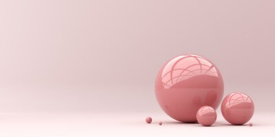 Sticker  boules 3d aux couleurs pastel roses