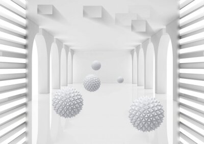 Boules 3D dans un tunnel