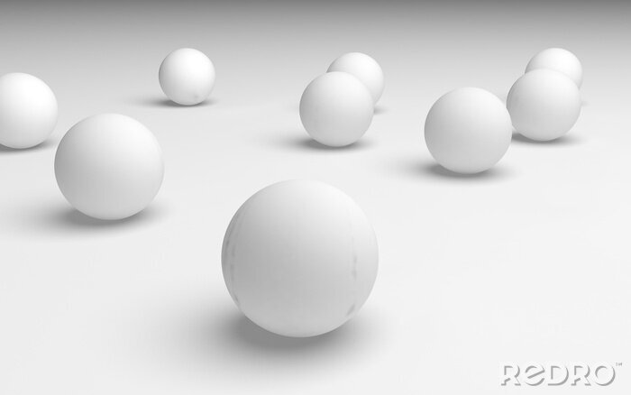 Sticker  Boules 3d sur fond blanc