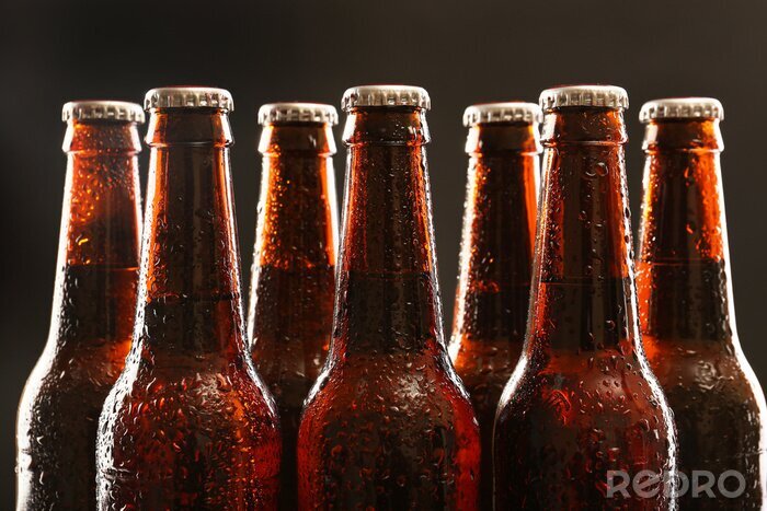 Sticker  Bouteilles de bière foncées et réfrigérées