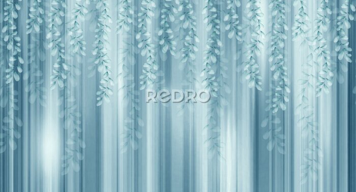 Sticker  Brindilles avec des feuilles suspendues au-dessus