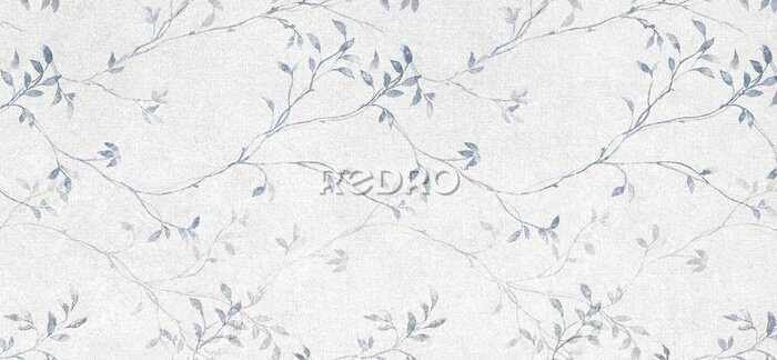 Sticker  Brindilles bleues sur le mur