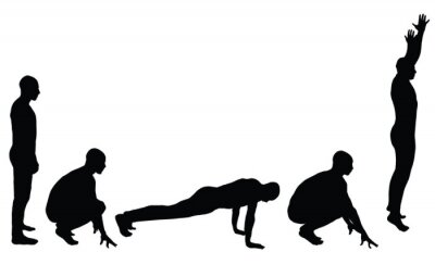 Sticker  Burpees Ecercice Silhouette