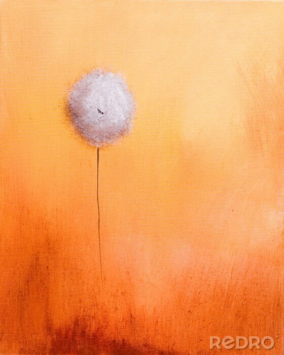 Sticker  C'est une peinture abstraite d'un pissenlit