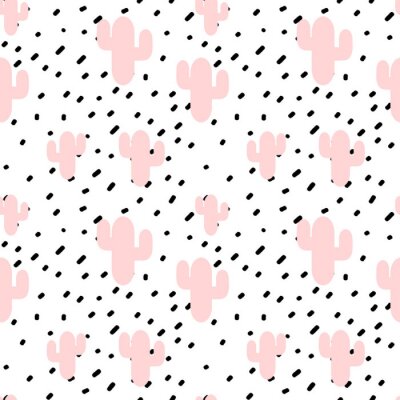 Papier peint à motif  Cactus pastel pour filles