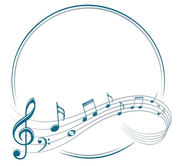 Sticker  Cadre avec des notes de musique.