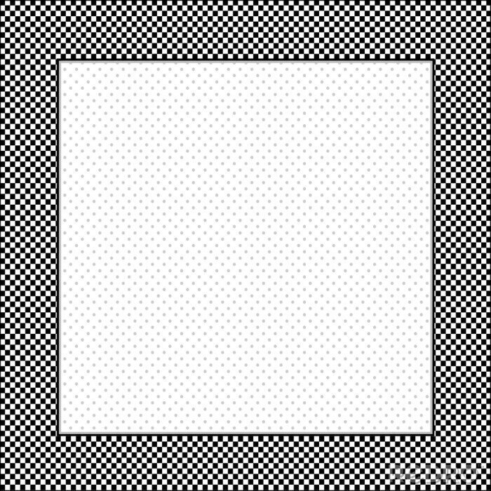 Sticker  Cadre, noir, blanc carreaux vichy, polka dot carré copie espace