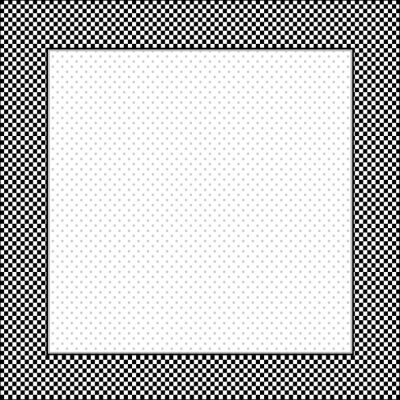 Sticker  Cadre, noir, blanc carreaux vichy, polka dot carré copie espace