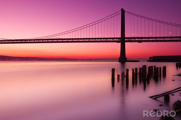 Sticker  Californie et coucher de soleil sur le Bay Bridge