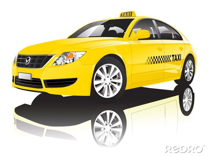 Sticker  Car Taxi Cab publique Représentation artistique Brillant