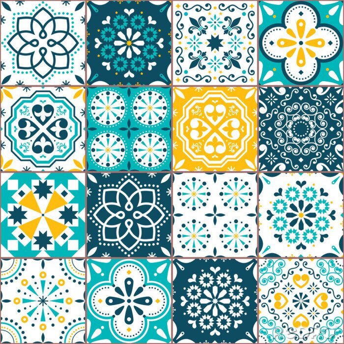 Sticker  Carreaux portugais multicolores