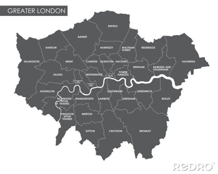 Sticker  Carte administrative du Grand Londres