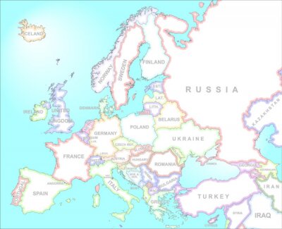 Sticker  Carte de l'Europe dans le style vintage