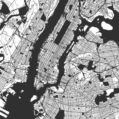 Sticker  Carte de la ville de New York Manhattan One
