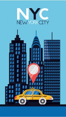 Sticker  carte de new york city