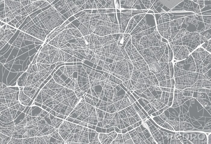 Sticker  Carte de ville vecteur urbain de Paris, France