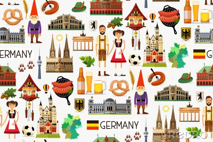 Sticker  Carte de voyage en Allemagne.