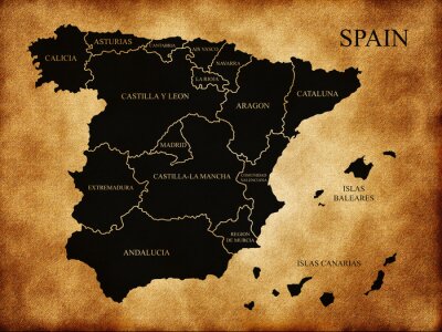 Sticker  Carte des divisions administratives de l'Espagne