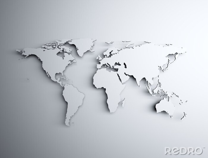 Sticker  Carte du monde 3D