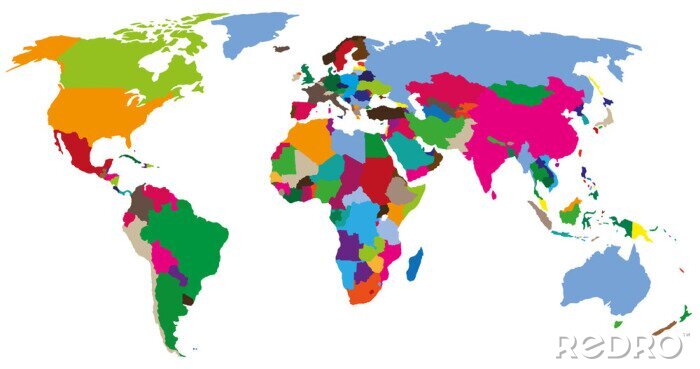 Sticker  Carte du monde au néon